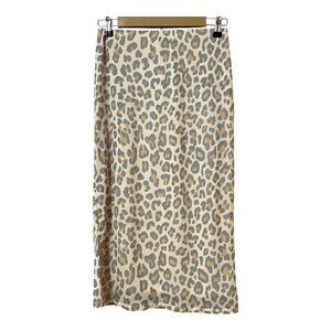 AFRM Womens Size Small Animal Print Mesh Straight Skirt New